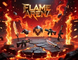 Pantalla de reclamar recompensa tras obtener Booyah en Flame Arena.