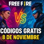 Códigos Free Fire hoy,sabado 8 de noviembre de 2025: premios gratis